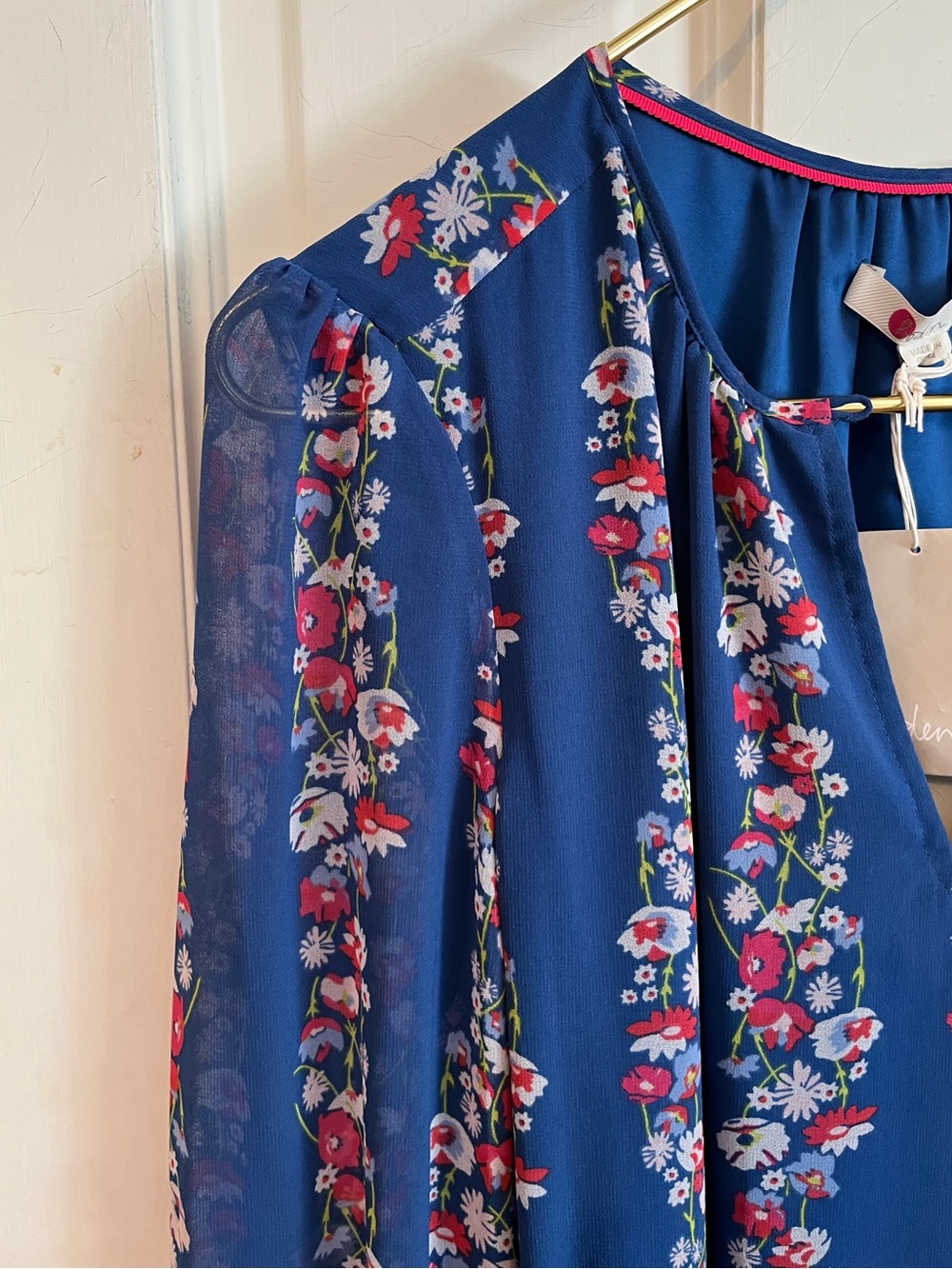 BODEN Kathleen Midi Dress Opulent Blue Flowerbed Floral {3B51} - Picture 6 of 12